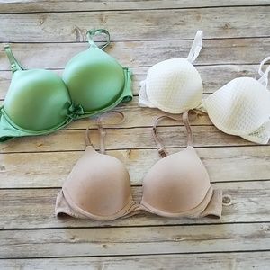 VS, AERIE & SECRET POSESSIONS 34B 3-Piece Bra Lot